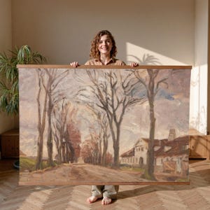 Country Path, Extra Large Wall Art, Oversized Wall Art, Vintage Wall Art Tapestry, Rural Wall Art, Wall Hanging Canvas, Serene Decor, 010