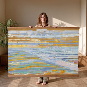 Colorful Seascape, Extra Large Wall Art, Oversized Wall Art, Vintage Wall Art Tapestry, Nature Wall Art, Seascape Wall Hanging Canvas,036