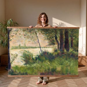 Forest Field View, Extra Large Wall Art, Oversized Wall Art, Vintage Wall Art Tapestry, Nature Wall Art, Field Wall Hanging Canvas,037