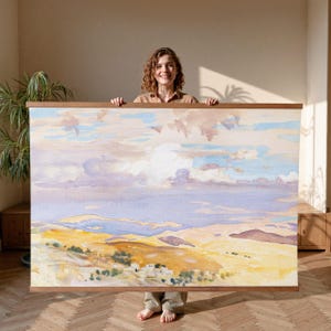 Desert Horizon View, Extra Large Wall Art, Oversized Wall Art, Vintage Wall Art Tapestry, Nature Wall Art, Wall Hanging Canvas,042