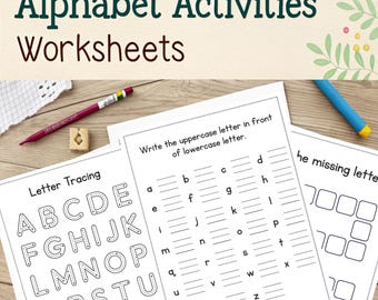Alphabet Activities for Kids – 20 Pages of Letter Worksheets & Preschool Learning