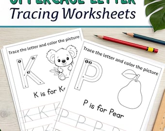 Uppercase Alphabet Tracing Worksheets | Preschool Writing Practice| 26 Pages