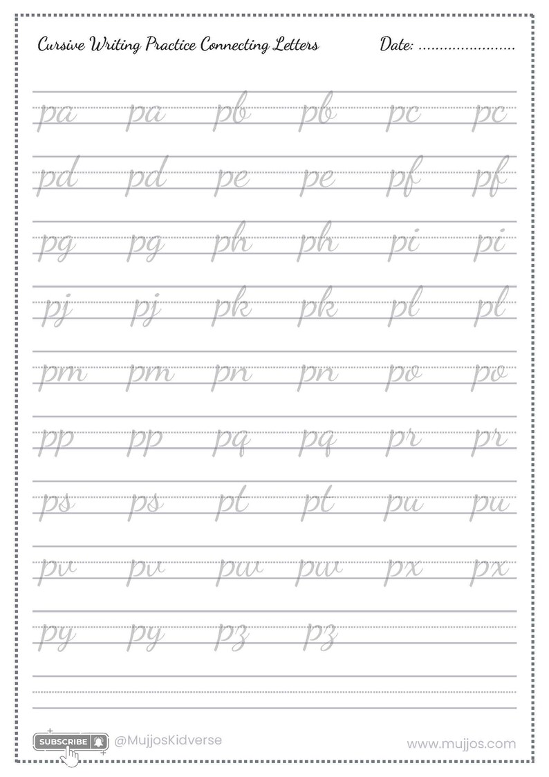 Cursive Writing Book | Printable Handwriting Workbook | A–Z Cursive ...