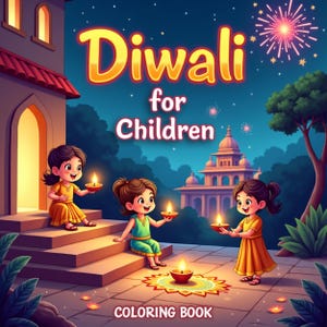 Diwali Coloring Book: Festival of Lights Printable Activity for Kids (20 Pages)