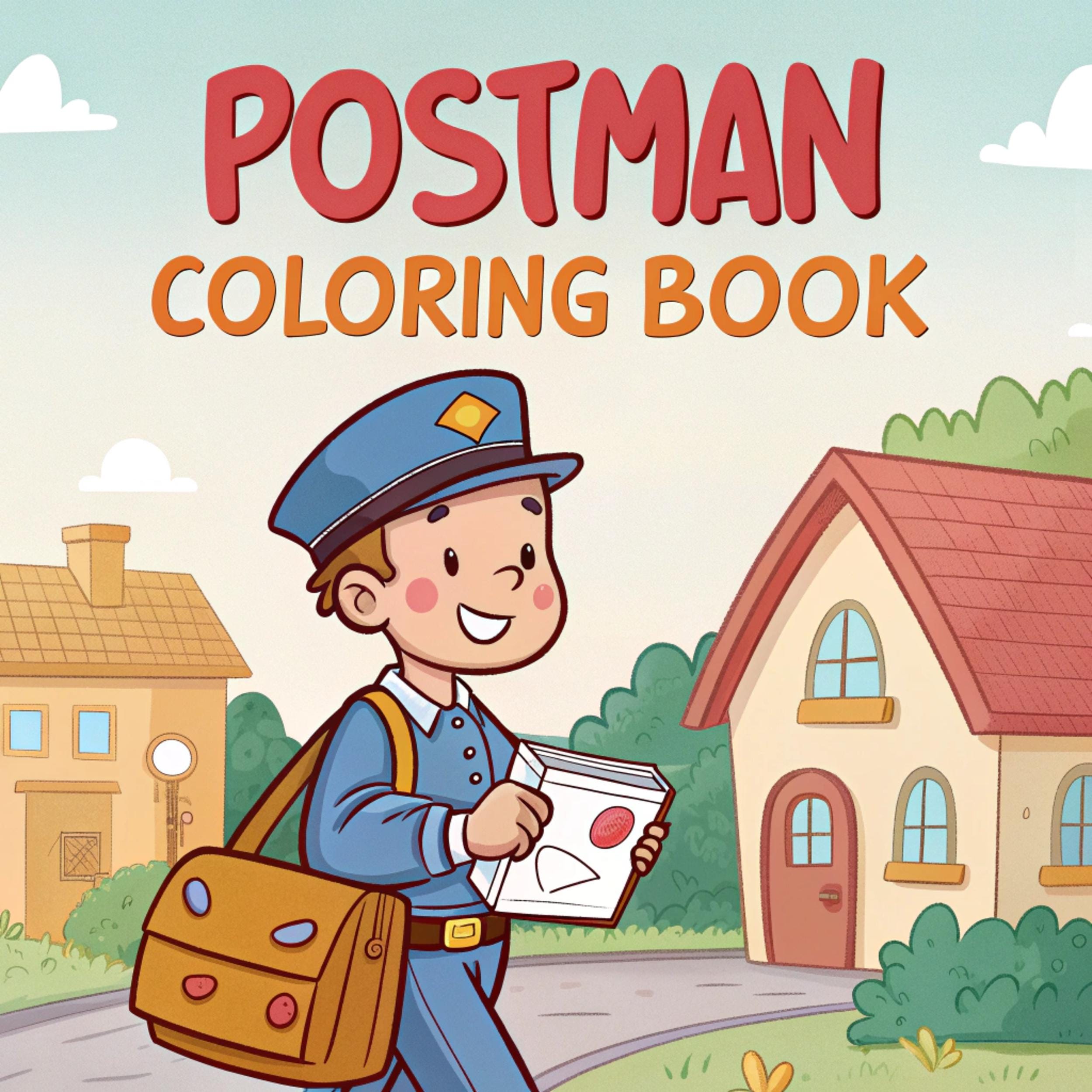 Postman Coloring Book for Kids | 25 Procreate Printable Mail Carrier Pages | Career & Uniform Coloring Fun
