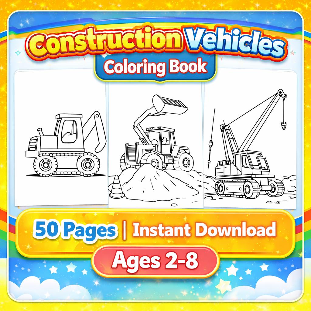 40 pages à colorier de construction imprimables pour les enfants - PDF haute rés 40 pages à colorier de construction imprimables pour les enfants - PDF haute rés
