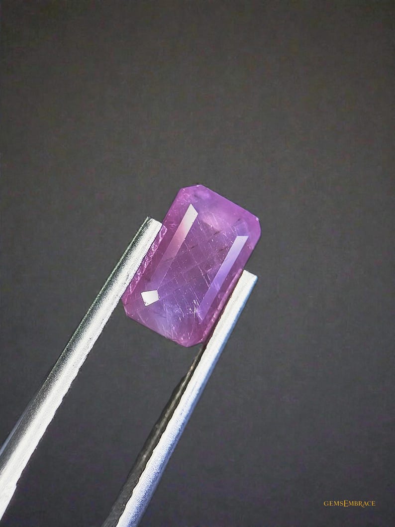 Myanmar Ruby 2.95ct Rectangular Step Purplish Pink Untreated • ( 9.3 × 5.8 × 4.5 mm) image 2