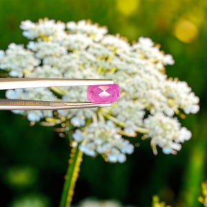 Unheated Burmese Ruby: 2.5ct Vivid Pinkish Red Rose Cut Gemstone (9.4 × 5.9 × 3.7 mm)
