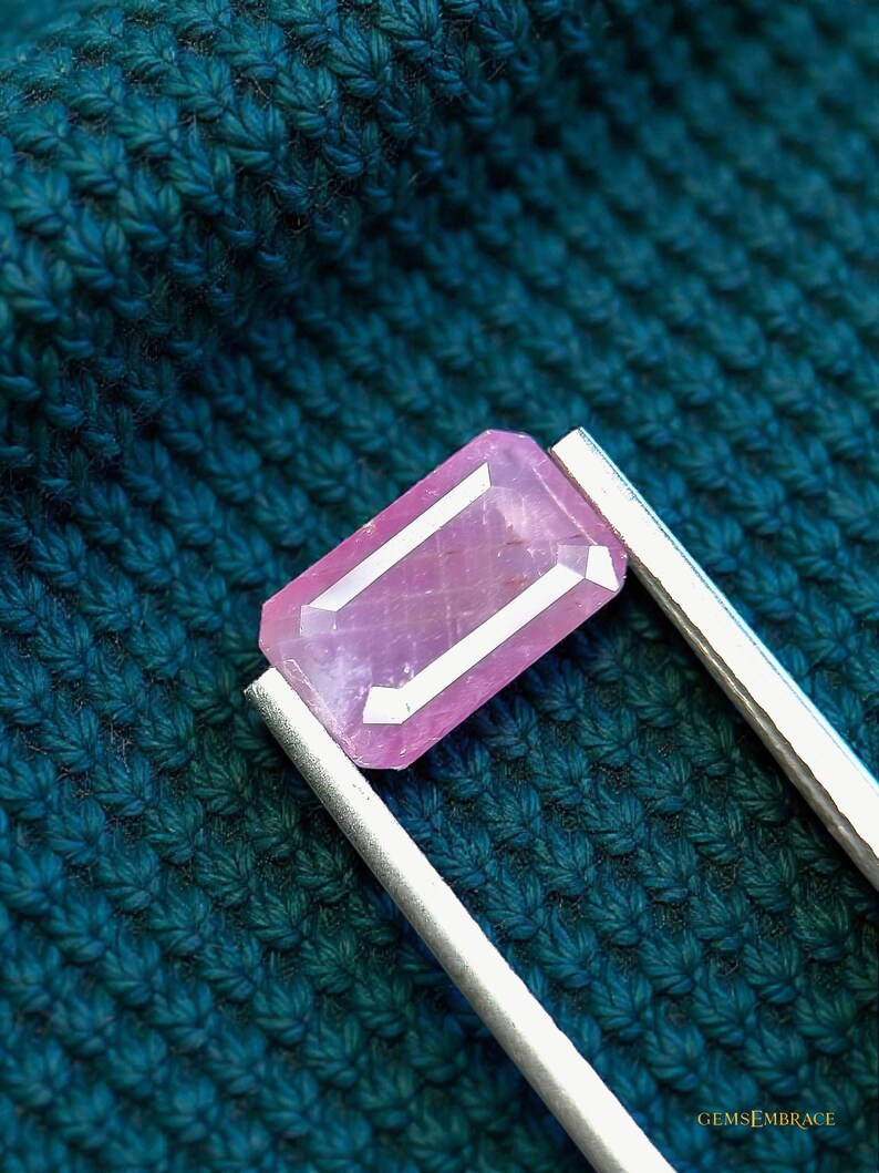 Myanmar Ruby 2.95ct Rectangular Step Purplish Pink Untreated • ( 9.3 × 5.8 × 4.5 mm) image 4