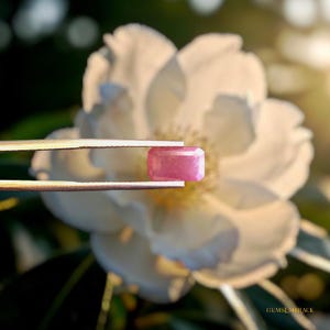Myanmar-robijn 2,95 kt rechthoekig opstapje paarsroze onbehandeld • (9,3 x 5,8 x 4,5 mm)