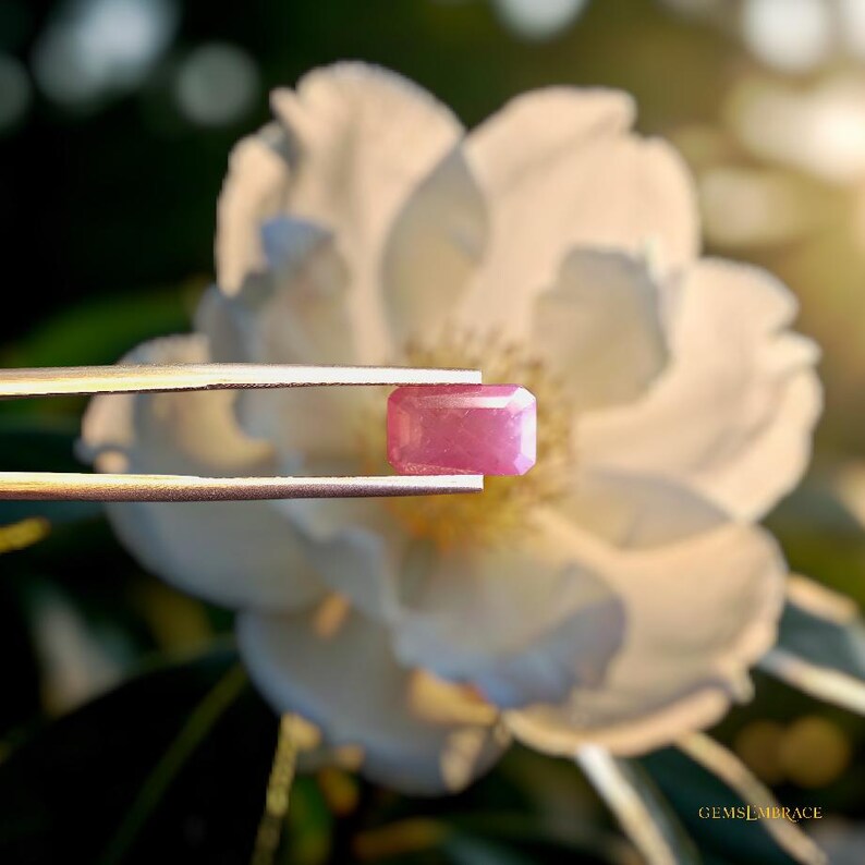 Myanmar Ruby 2.95ct Rectangular Step Purplish Pink Untreated • ( 9.3 × 5.8 × 4.5 mm) image 1