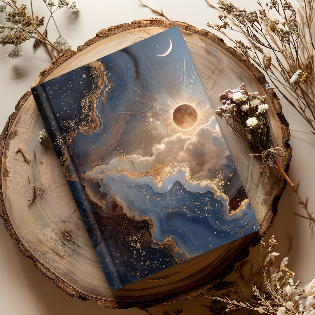 Celestial Sun and Moon Journal Hardcover Notebook Mystic Night Sky ...