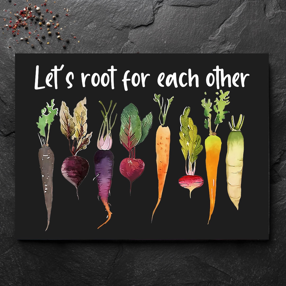 Root For Others Lets Root for Each Other Glass Cutting Board Funny Vegetable Kitchen ...