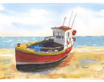 Hastings fishing boat greetings card
