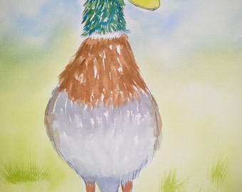 Comical  mallard duck greetings card