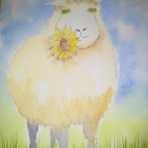 Susan the sheep greetings card
