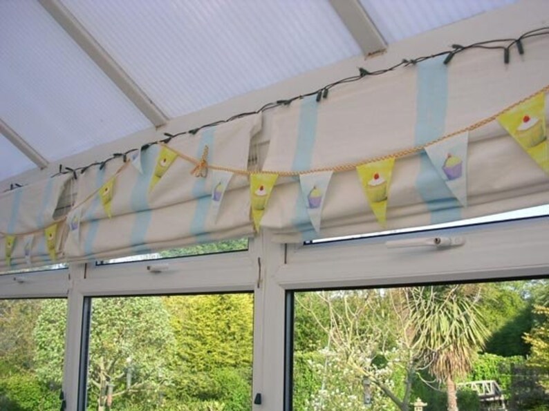 Bunting with cup cake design on each flag image 2