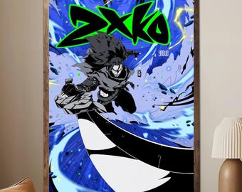 Póster de Yasuo 2XKO: Arte mural de jugador épico de League of Legends (sin marco)