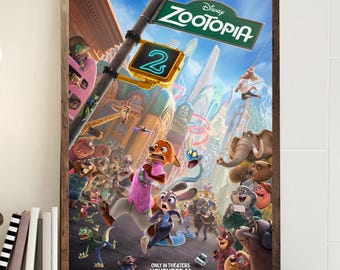 Póster de Zootopia 2 sin marco, decoración de pared de la película Disney, decoración infantil, lámina de película animada, idea de regalo de cumpleaños