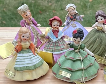 Josef Original Little International Bisque Figurines W Booklets - Mexico Israel Scotland Portugal