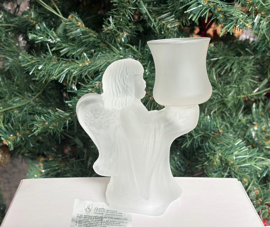 MCM LE Smith Handmade Glass Angel Candle Holder With A Paperwork - Etsy