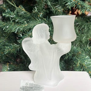 MCM LE Smith Handmade Glass Angel Candle Holder With A Paperwork