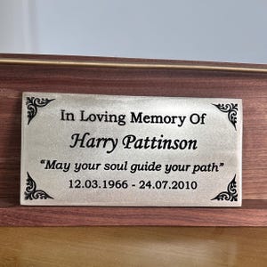 Personalized Memorial Plaque – Custom Engraved Nameplate – In Loving Memory Metal Sign – Remembrance Gift