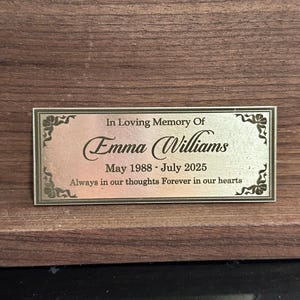Weatherproof Memorial Plaque – Personalized Brass or Aluminum Engraved Sign