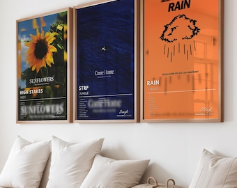Set of 3 Custom Album Posters, Custom Music Gift, Music Art, Album Cover Poster, Room Decor