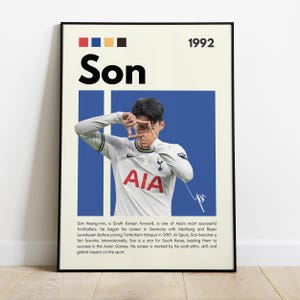 Son Heung Min Poster |South Korea Soccer Sports Poster| Soccer Player Poster| Soccer Wall Art| Soccer Decor| FIFA