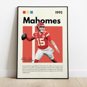 Patrick Mahomes Poster |Kansas City Chiefs| Sport Poster| Football | NFL wall art| NFL poster | Bedroom Sport Decor| Gift for him | NFL Fans
