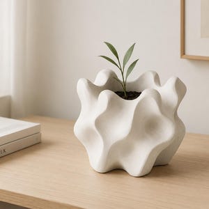 Sculptural Flower Vase, 3D Printed Indoor Plant Pot, Modern Planter, Minimalist Planter, Abstract Flower Pot, Succulent Pot, Home Decor Gift