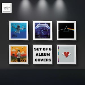 Custom Album Cover Print Set of 6 Choose Your Own Music Cover Wall Art, Vinyl Wall art Personalized Print for Music Lover Music Album Poster