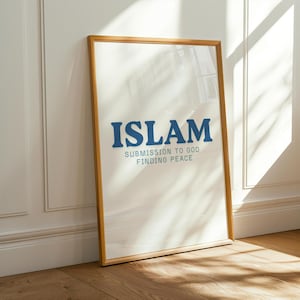 Islam Definition Poster: Inspirational Faith Muslim Islamic Wall Art Decor