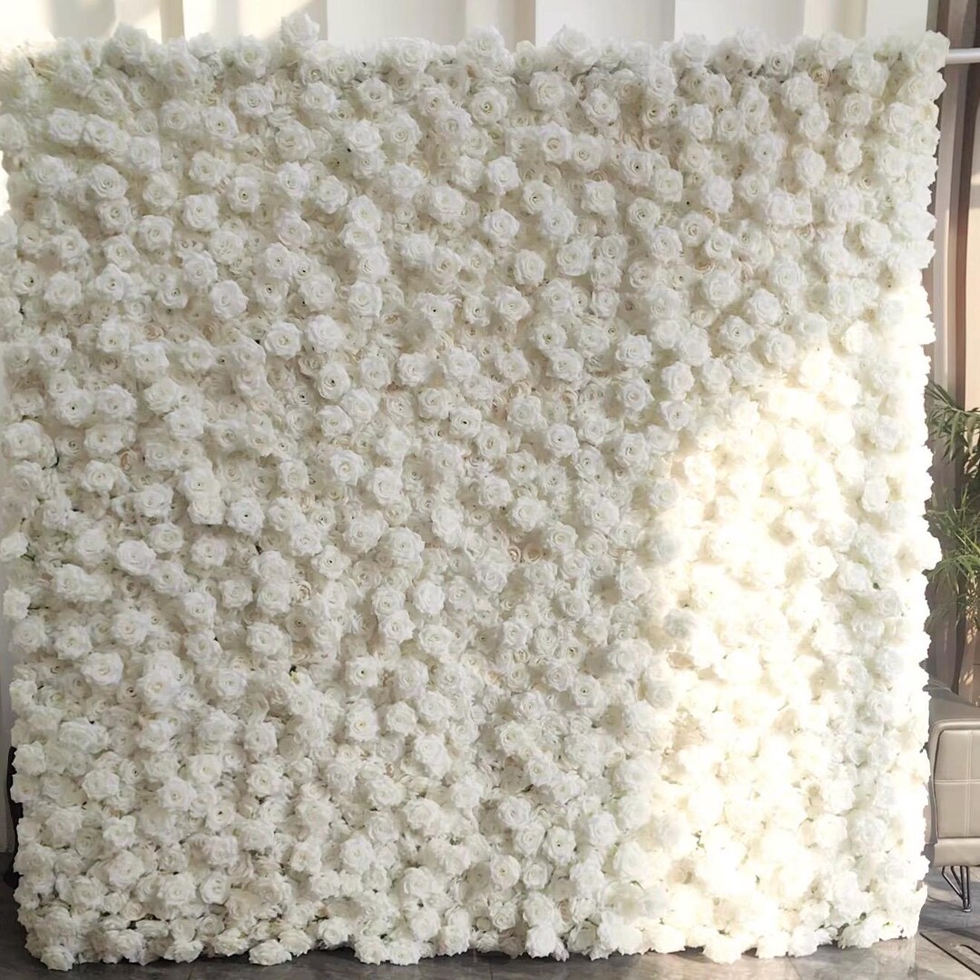 Floral White Backdrop Big Realistic Roses Pure Decor Photoshoot Events ...