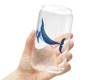 Whale Sipper Glass Cup: Ocean Marine Lover Eco Drinkware