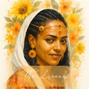 Rencontrez la lionne. Belle-fille. Racines éthiopiennes. Ancien olympien. Maman ATP. Célébration des familles africaines (2 tailles de poster incluses).