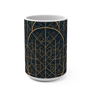 Fractal Bridge Mug 15 oz Oracle Inspired Sacred Path Design for Dimensional Awareness Energy Integration and Spiritual Alignment