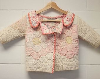 12 month old Child Up-cycled Quilt Coat; Reversible!