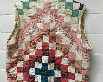 Vintage Patchwork Quilt Tie Vest - Upcycled Handmade Clothing - Etsy