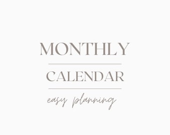 Calendario mensual imprimible Llenar días, Mes Fecha Descarga digital