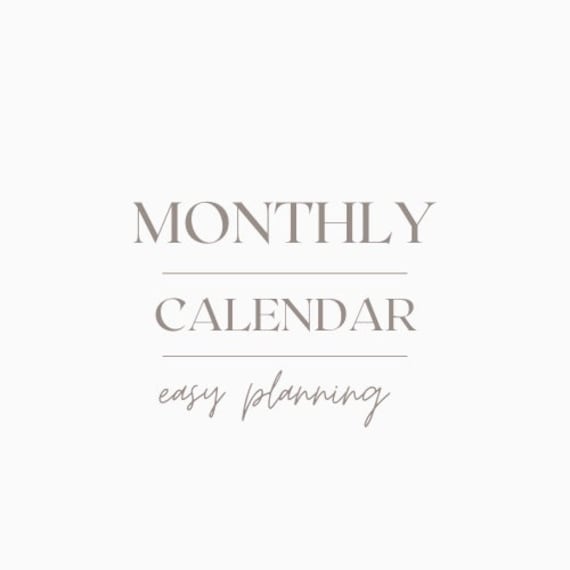 Printable Monthly Calendar Fill in Days Month Date Digital | Etsy