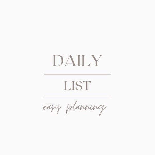 Daily Planning To Do list Printable Digital Download for Life Organization
