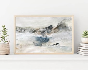 Acuarela de paisaje abstracto neutro