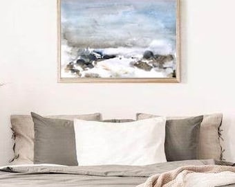 Pintura abstracta de acuarela de invierno