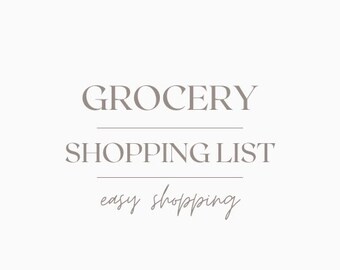 Descarga digital de la lista de compras de comestibles imprimible para la organización de compras