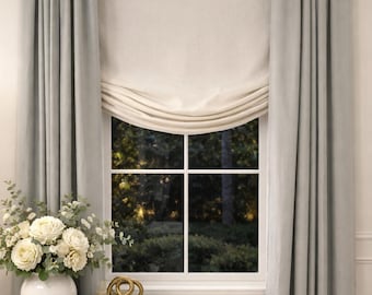 Persiana romana inalámbrica de lino belga de estilo relajado, montaje interior, montaje exterior, filtrado de luz de alta gama