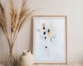 Neutral abstract flores acuarela Descarga digital