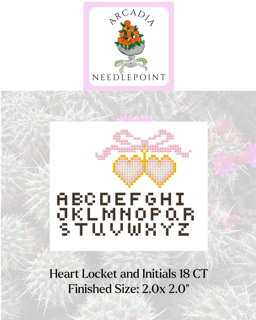 Love Lockdown Note Pattern 18 Ct Heart Locket With Initials (alphabet Chart Included) Needlepoint ...