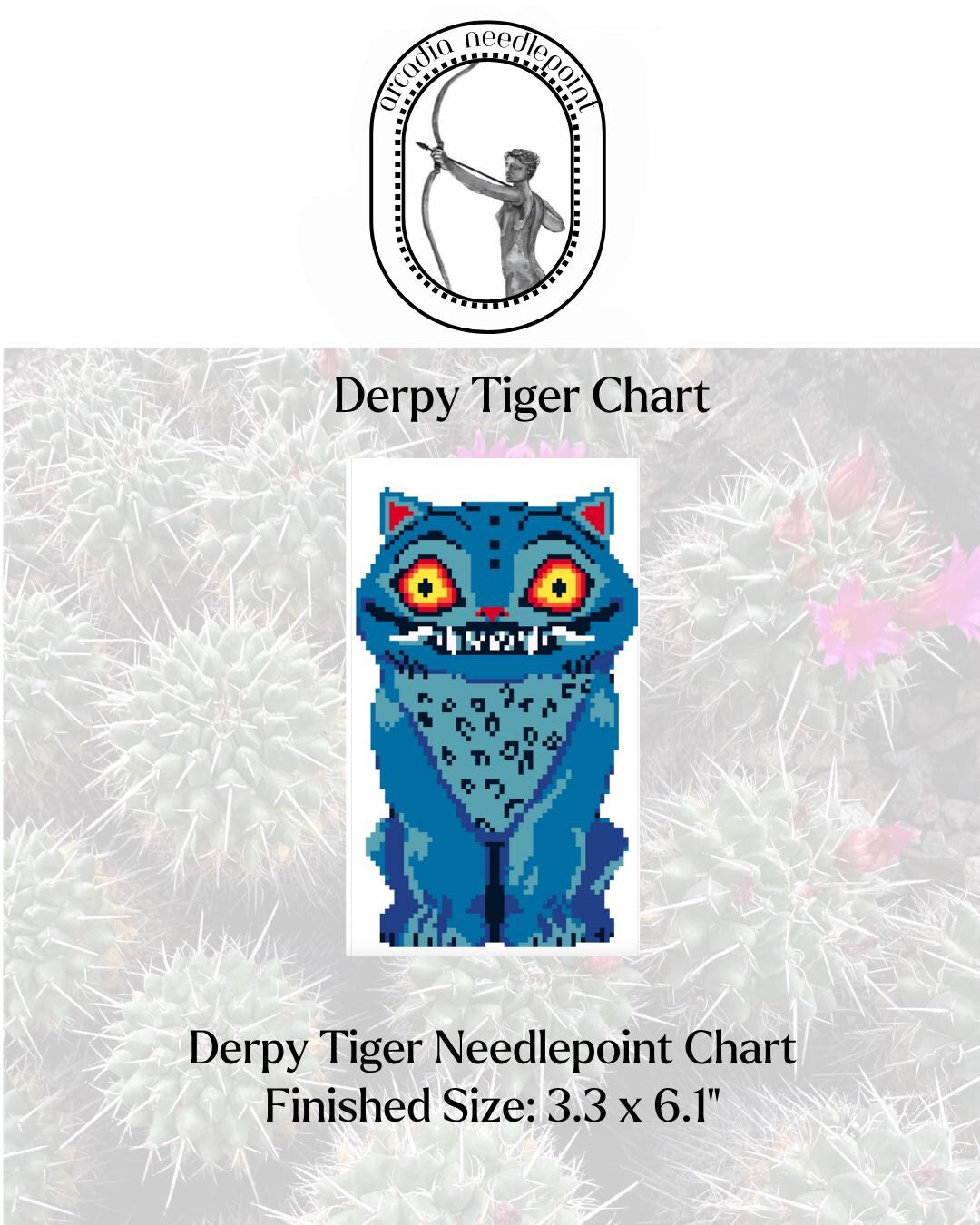 Derpy Tiger Needlepoint Chart - Etsy UK